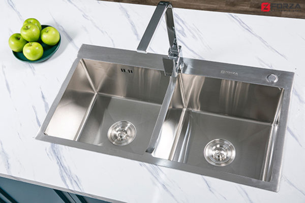 Chậu Rửa Inox Handmade Hai Hố Cân FZ-8245 CC