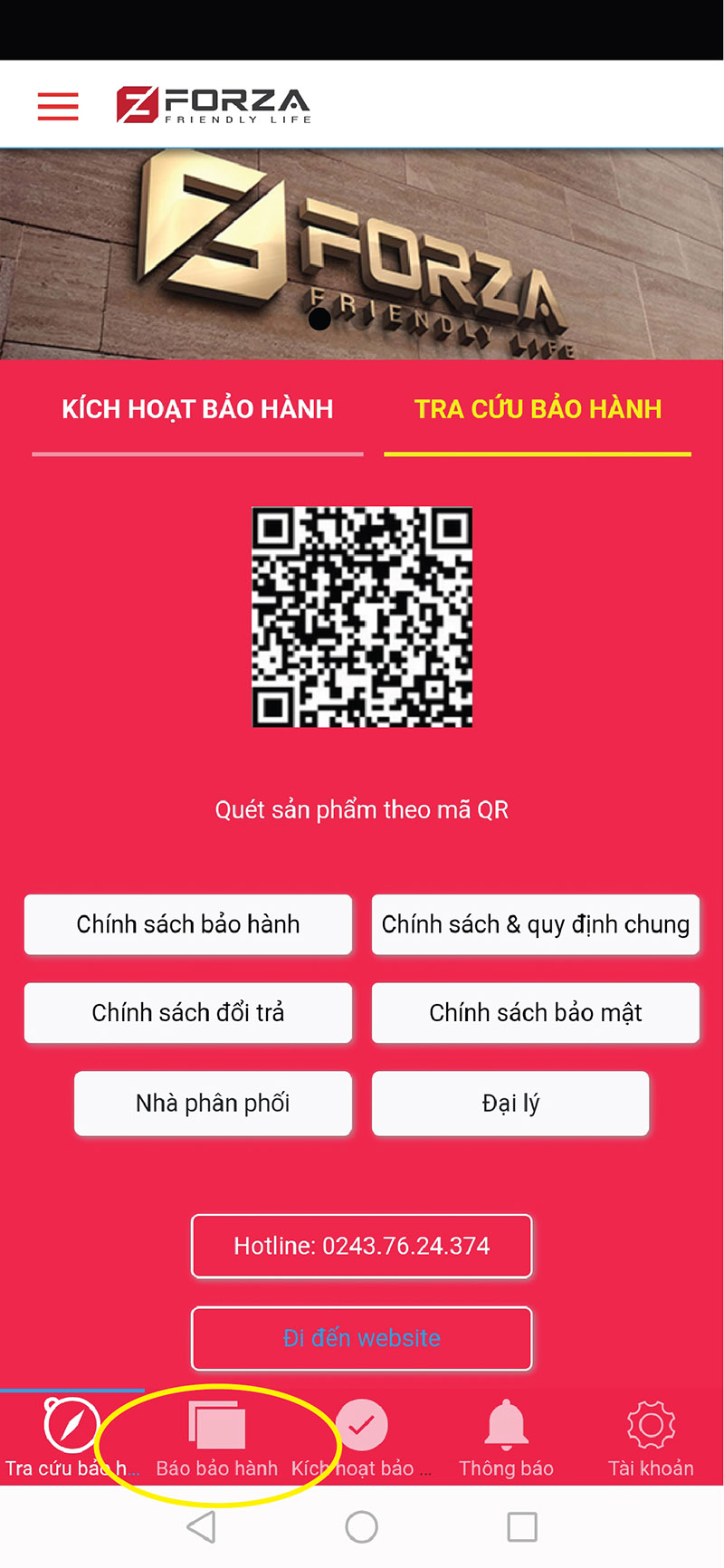 báo bảo hành