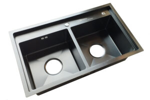 chậu rửa 2 hố cân chống bám nước