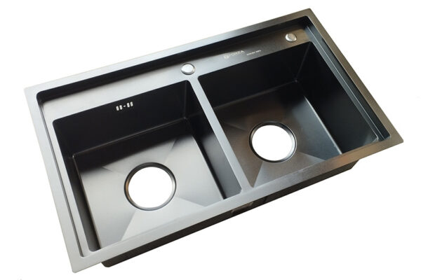 chậu rửa 2 hố cân chống bám nước